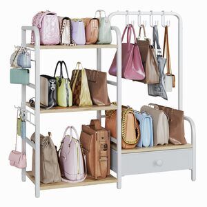 8749 Purse Organizer for Closet, with Bottom Drawer, Extra Large Capacity 3